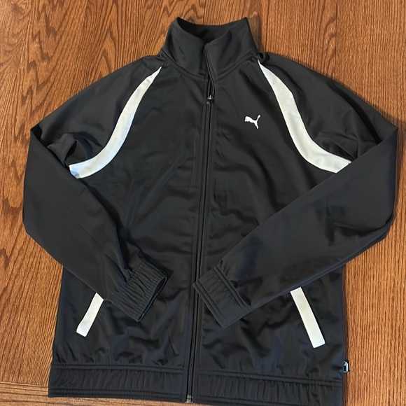 Puma women’s Black and White Track zip up Jacket mid weight spring summer M - Picture 14 of 15